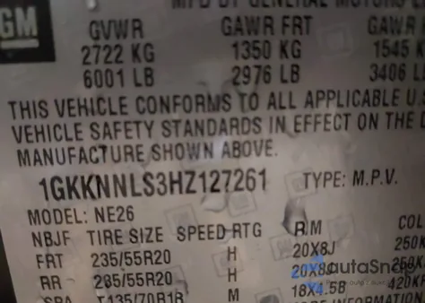 2017 GMC Acadia Slt-2 z USA, uszkodzony, nr VIN 1GKKNNLS3HZ127261